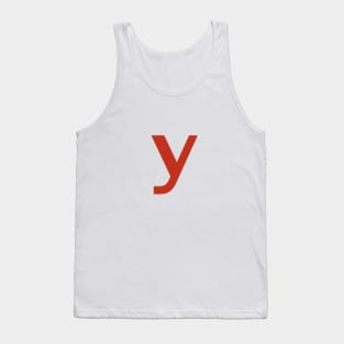 Letter y in Red Text Minimal Typography Tank Top